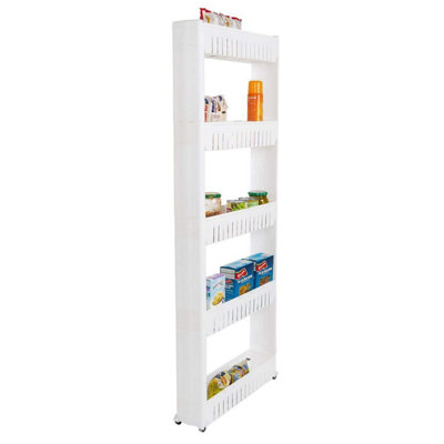 - Slim Slide Out Kitchen Bathroom Trolley Rack Holder Storage On WheelsAmple StorageSlides Easily In And Out