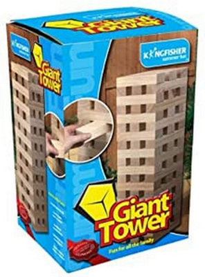 B&Q Giant Tumbling Tower Game - Giant Tower Blocks Game - Includes 60 Wooden Blocks - Suitable For All Ages - Ideal For Garden Game