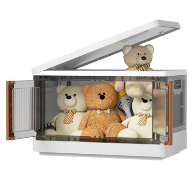  - 32L Foldable Plastic Storage Container With Door Plastic Spacious Storage Box With Lids Stackable And Foldable Collapsible