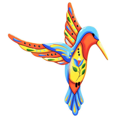 Handcrafted Metal Hummingbird Wall Art16.5 Inch Talavera Style Celestial Sculpture For Indoor And Outdoor Décor from B&Q