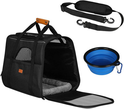 - Portable Pet Cat Dog Carrier BagFoldableAirline Approved With Top Opening Includes Removable MatBreathable Mesh