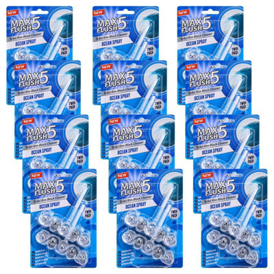 Ocean Spray Pack Of 12 Toilet Rim Block Cleaner Twin Pack Anti-LimescaleFoaming Cleaning ActionLasts Up To 4 Weeks