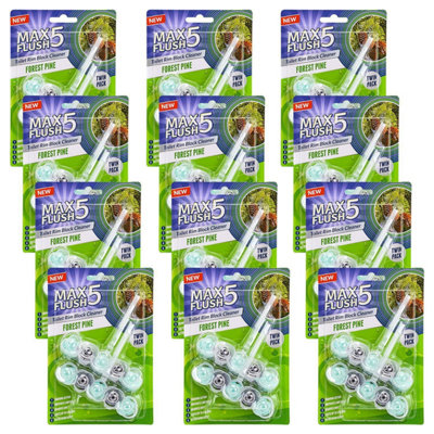 Forest Pine Pack Of 12 Toilet Rim Block Cleaner Twin Pack Anti-LimescaleFoaming Cleaning ActionLasts Up To 4 Weeks