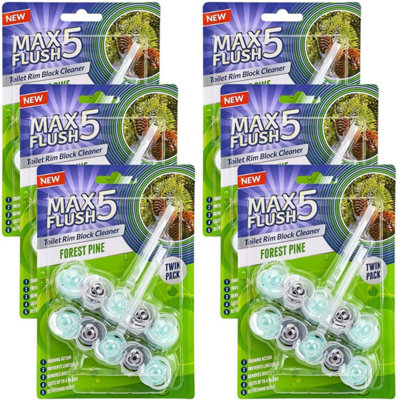 Toilet Rim Block Cleaner Twin Pack Anti Limescale Foaming Action Dirt Protection Tropical Blossom Lasts 4 Weeks from B&Q
