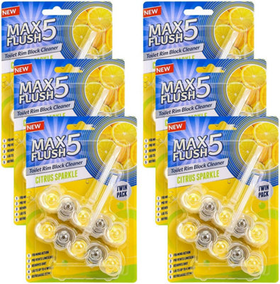 Toilet Rim Block Cleaner Twin Pack Anti Limescale Foaming Action Tropical Blossom Freshness Lasts Up To 4 Weeks from B&Q