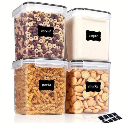 4Pc 5.2L Airtight Food Storage Containers SetBpa-FreeIdeal For Organized Pantry Use from B&Q