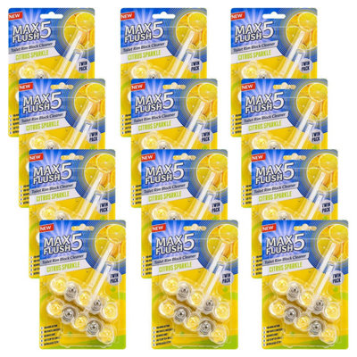 Citrus Sparkle Toilet Rim Block Cleaner 12-Pack Anti-Limescale Foaming Long-Lasting from B&Q