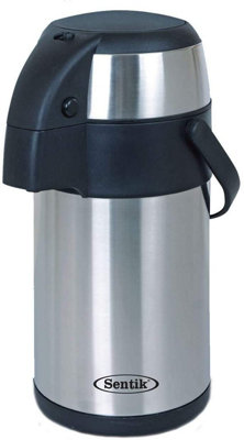 B&Q Premium Stainless Steel Airpot Flask, Hot And Cold Dispenser For Tea Or Coffee 3L