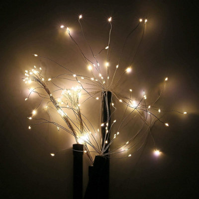 160 Warm White Led Starburst Stake Solar Lights Weatherproof And Easy To Install For Outdoor Use from B&Q