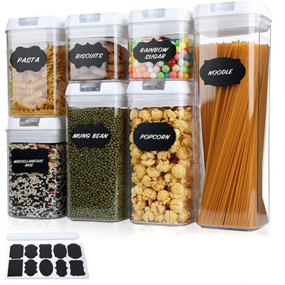 7-Piece Clear Bpa-Free Airtight Pantry Container Set With 10 Labels And Marker from B&Q