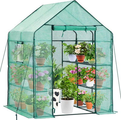Large Walk-In Greenhouse With 8 Shelves & 2 WindowsCold Frame With Reinforced Pe Cover from B&Q