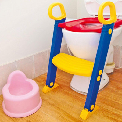 Baby Toddler Foldable Potty Training Toilet Seat With Ladder Step For Easy Access from B&Q