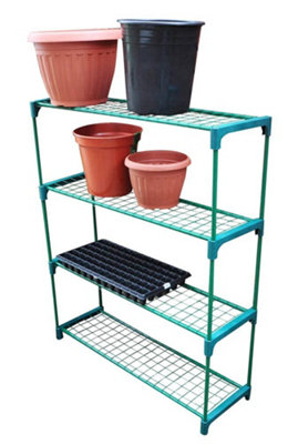  - 4-Tier Stainless Steel Plant Display RackMulti-Purpose Shelving For Indoor Or Outdoor Use