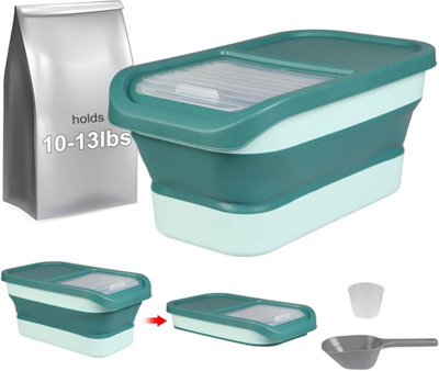 Collapsible 15Lb Airtight Pet Food Storage Container With Scoop & Measuring CupVersatile Dispenser from B&Q