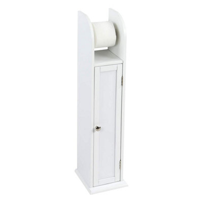 Free-Standing Wooden Toilet Paper Roll Holder With ShelfBathroom Storage Organizer Cabinet from B&Q