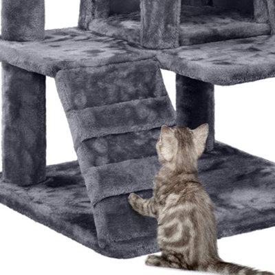 Multi-Level Cat Tree For Kittens & Small Medium Cats Plush Hideaway Condos Sisal Scratching Posts & Top Perches from B&Q