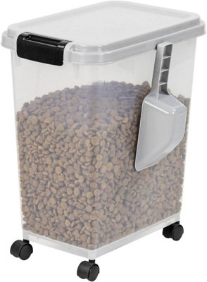 20L Airtight Pet Food Storage Container With Measuring Scoop & Casters Large Dry Food Dispenser For Dogs Cats & Animals from B&Q