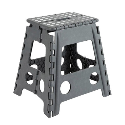  - Large Folding Step Stool Heavy Duty 150Kg Capacity Slip-Resistant Surface & Rubber Feet Compact Foldable Stool For Diy