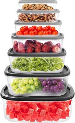 7 In 1 Food Storage Containers Set Bpa Free Leak Proof Plastic Lunch Boxes With Lids Stackable Nesting Containers from B&Q
