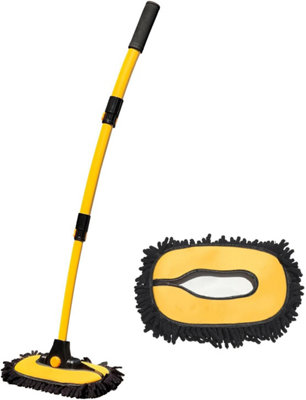 110Cm Car Wash Brush With Curved Head Telescopic Aluminium Handle And Microfibre Mop Long Brush For Cars Vans And Suvs from B&Q