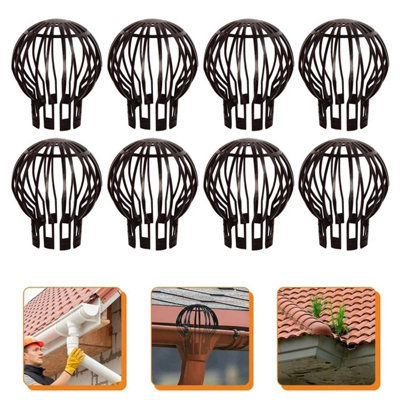 8 Pack Gutter Downpipe Leaf Filters Plastic Balloon Guards Prevent Blockages From Leaves Moss And Debris Weatherproof from B&Q