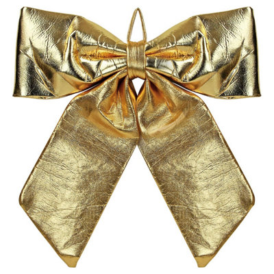 Extra Large Gold Christmas Bow 60X70Cm Luxury Metallic Decorative Bow For Tree Topper Front Door Wreaths And Garlands Gold from B&Q