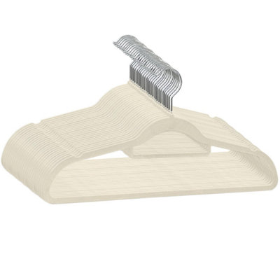 30 Pack Velvet Clothes Hangers Non Slip Hangers With Swivel Hook And Tie Bar Slimline Wardrobe Organisers Coats Dresses from B&Q