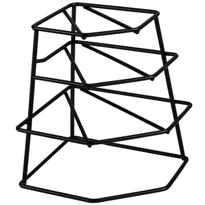 4 Tier Corner Plate Rack Kitchen Cupboard Organiser Dish Storage Shelf For Plates Bowls Black from B&Q