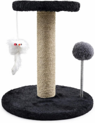 Compact Cat Scratching Post Activity Centre Sisal Scratch Rope Plush Base Hanging Toys Feather Teaser Ball Track from B&Q