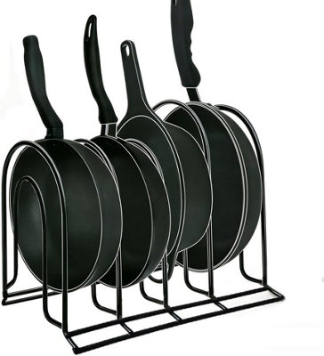 5 Tier Pan And Lid Organiser Rack Vertical Horizontal Pan Holder For Frying Pans Pot Lids Trays Cupboard Storage from B&Q