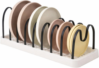Pan Lid Holder And Plate Organiser Rack Durable Plastic Vertical Cookware Storage Stand For Plates Pans Trays Boards from B&Q