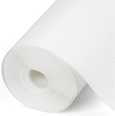 Non Adhesive Drawer And Shelf Liner Roll Eva Waterproof Non Slip Cabinet Mat Food Safe Fridge Liner White from B&Q