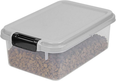 13L Airtight Dog Food Storage Container Stackable Pet Food Bin With Wheels Bpa Free Dry Food Holder Grey from B&Q