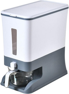Airtight 10Kg Food Storage Container Clear Grain Rice Cereal Keeper With Sealed Lid Moisture Proof Pantry Bin from B&Q