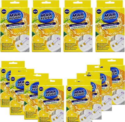 Toilet Cleaner Gel Block 45Ml Citrus Sparkle Automatic Toilet Freshener Limescale Remover Long Lasting Hygiene Pack Of 12 from B&Q