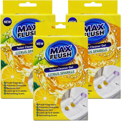 Automatic Toilet Cleaner Gel 45Ml Citrus Sparkle Toilet Freshener Block Limescale Remover Long Lasting Pack Of 3 from B&Q