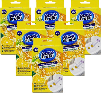 Automatic Toilet Cleaner Gel 45Ml Citrus Sparkle Toilet Freshener Block Limescale Remover Long Lasting Pack Of 6 from B&Q