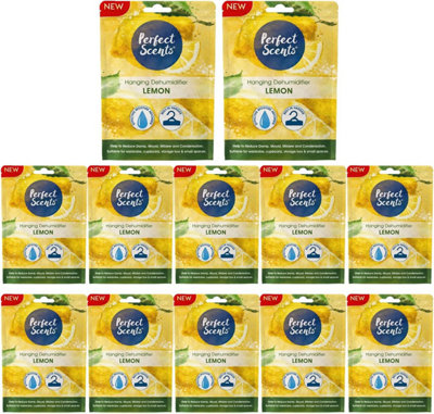 Hanging Moisture Absorber Dehumidifier Fresh Linen Lemon Wardrobe Damp Control Pack Of 12 from B&Q