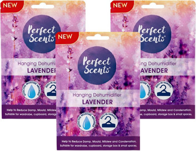  - Hanging Dehumidifier Moisture Absorber Fresh Linen Lavender Wardrobe Cupboard Damp Control Pack Of 3
