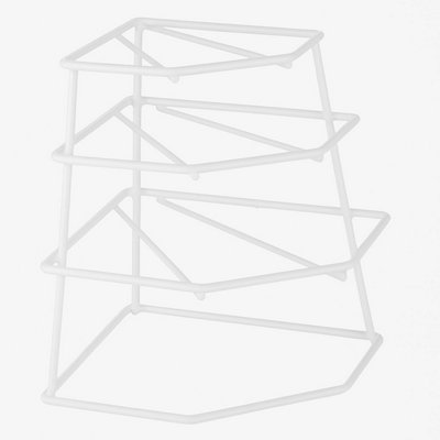  - Corner Plate Rack 4 Tier Kitchen Storage Shelf Dish Organiser For Plates Bowls Crockery White