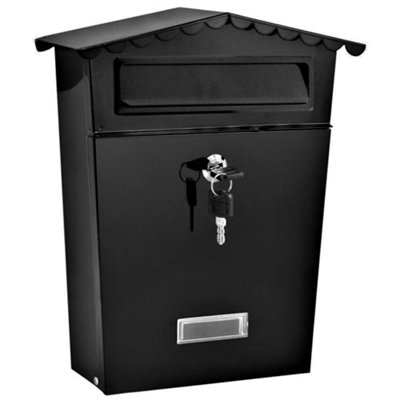 Lockable Outdoor Mailbox Wall Mounted Post Box Galvanised Steel Waterproof Letter Box from B&Q