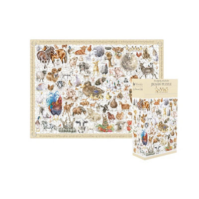 Mollie And Fred Gifts Wrendale Designs 1000-Piece Jigsaw Puzzle - The Farmyard Set - Multicoloured - Image 6