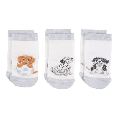 B&Q -  Little Paws Baby Socks Dog Themed Pair Two Size Options 0 6 Months Or 6 12 Months - Image 3