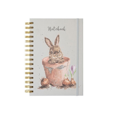 Wrendale Designs The Flower Pot Rabbit Notebook Ring Bound and Elastic Closure - Image 5