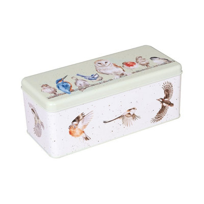 B&Q -  Bird Design Airtight Cracker Storage Tin 24 X 10 X 8.5 Cm Multi-Coloured Vintage Tin - Image 5