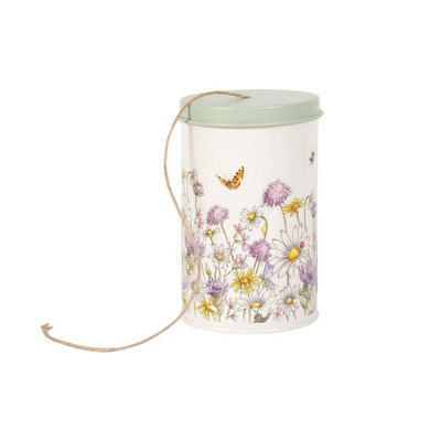 B&Q -  Floral Bee Gardening String Storage TinSmall Gloss Metal Tin With Lid And Included String12 X 7.5 X 7.5 Cm - Image 4