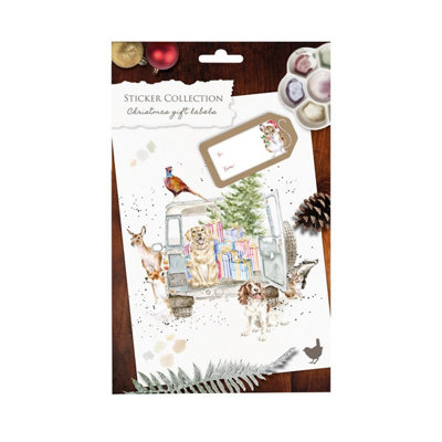 Wrendale Designs Christmas Gift Tag Sticker Set - Multicoloured - Image 3
