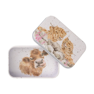 B&Q -  Mini Gift TinAirtight Rectangular Storage Tin 9.5 X 6 X 2.5 CmFour IllustrationsMulticolour - Image 3