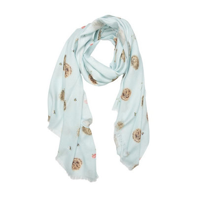 Wrendale Designs Awakening Hedgehog Scarf With Gift Bag - Light Blue - Image 4