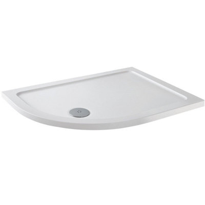 Affine Modern Offset Quadrant Shower Tray 1200X800mm Lh Low Profile Lightweight White from B&Q